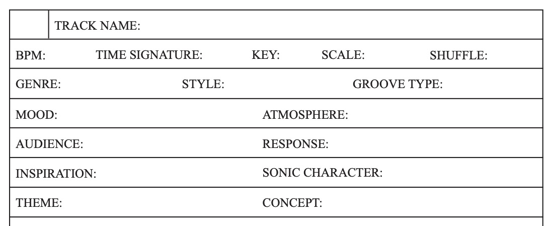 The details section of track sheet 1